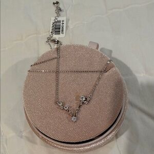 Chic Pink Jewelry Case with Dazzling Necklace